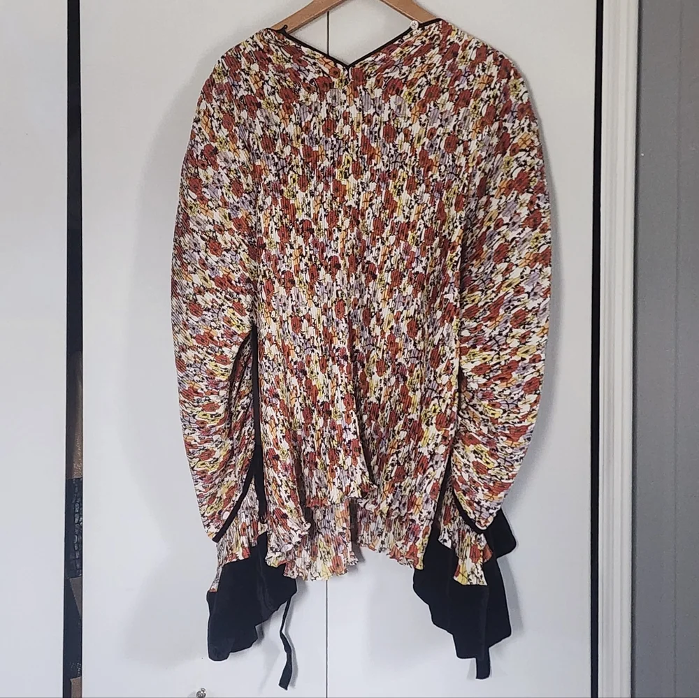 Tory Burch Runway Orange, Yellow and Purple Floral Dress Fabric
